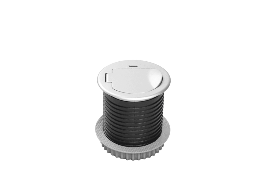 Подовжувач CHARGER MINI 60mm, 1x розетка Schuko, 1xUSB C 2,4A, кабель 1,9m, алюміній AE-BPW1S1UCH-53N фото