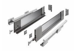 AXIS PRO комплект шухляди зі скляними боковинами L-400 мм H120 Антрацит PB-AXISPRO-GLASS-KPL400B фото