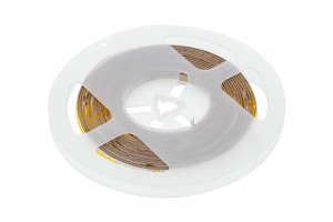 Світлодіодна стрічка COB 12V, 480LED/m, 8mm, 8W/m, бухта 5м, теплий білий, 2x1м кабель міні AMP LD-COB12V-20-CBPQ фото