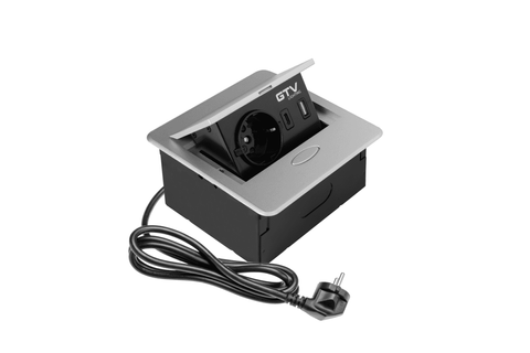 Подовжувач GTV AVARO 1 розетка SCHUKO USB А+С, кабель 1,5м Алюміній AE-PB1SAVA-53N фото
