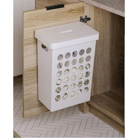 Кошик для білизни 33L + кришка пластик білий TE22.6696.05.013 фото