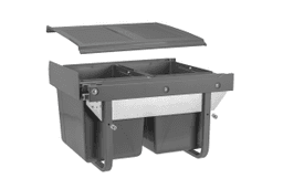 Сегрегатор для сміття PRACTI ECO 2x15l для шафи 450 mm антрацит PB-45-002X15-60A фото