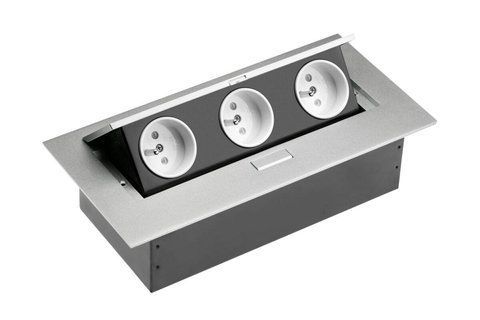 Подовжувач пряпокутний врізний, 3х French, 230V AC, 3600W, кабель 1,5м, білий AE-PB03GU-53N фото