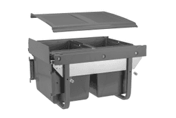 Сегрегатор для сміття PRACTI ECO з переднім кріпленням 2x15l для шафи 450 mm антрацит PB-45-MF2X15-60A фото
