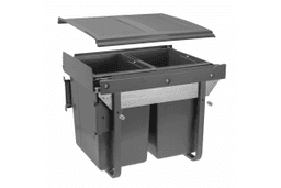 Сегрегатор для сміття PRACTI ECO з переднім кріпленням 2x20l для шафи 450 mm антрацит PB-45-MF2X20-60A фото