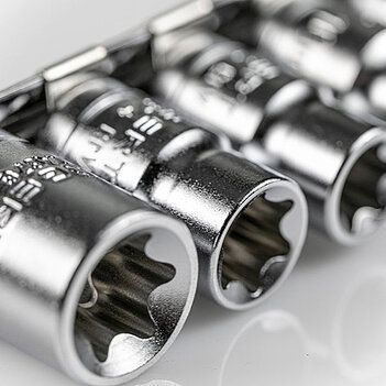 Набір торцевих головок Тorx 9 шт., 1/4 ": E5-E8, 3/8": E6-E16, CrV HT1A884 фото