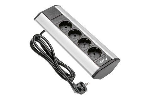 Подовжувач кутовий 4х Schuko, 230V AC, 3600W, алюміній AE-PBKT4S-80 фото