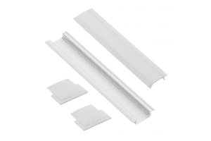 Комплект LED: профіль врізний 2м + кришка молочна 2м + 2 заглушки, білий PA-ZGLAXOMZ-10 фото