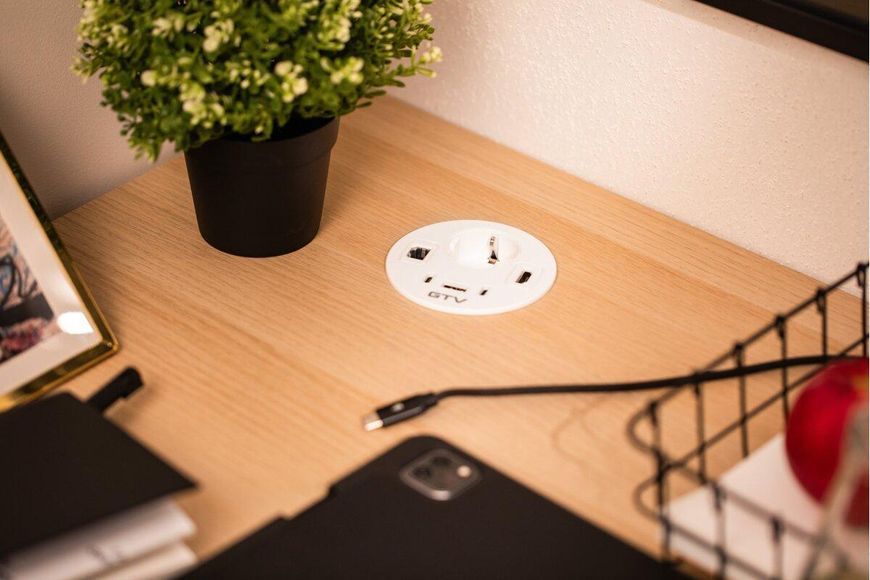 Подовжувач GTV Rondo, 1 x SCHUKO, 1xUSB (A+2xUSB C), RJ45, 1 x HDMI, кабель 1,5m, білий AE-GMRON1S3URH-10 фото