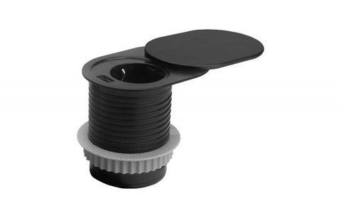 ELEKTRIMA SLIDER Круглий подовжувач для столу 60mm, 1x shchuko USB метал/пластик чорний браш TR19.0025.08.061 фото