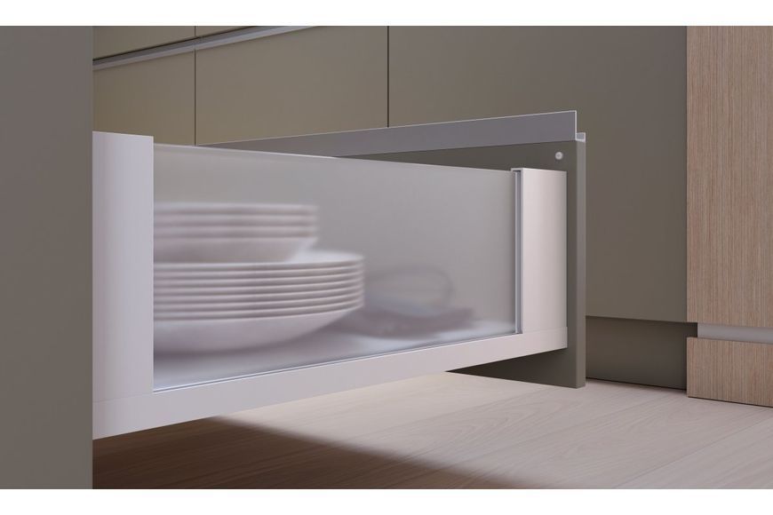 AXIS PRO комплект шухляди зі скляними боковинами L-350 мм H120 Білий PB-AXISPRO-GLASS-KPL350C1 фото