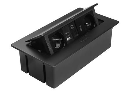 Подовжувач настільний MULTISOFT, 2х French, 2х USB 2,1A (A+C), RJ45, HDMI, 230V AC, 16A. 3600W, 1,5m кабель з вилкою, білий AE-PBSURH2GU-20 фото