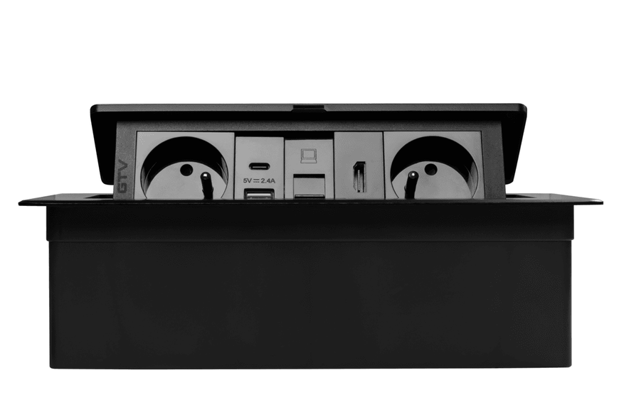Подовжувач настільний MULTISOFT, 2х French, 2х USB 2,1A (A+C), RJ45, HDMI, 230V AC, 16A. 3600W, 1,5m кабель з вилкою, білий AE-PBSURH2GU-20 фото